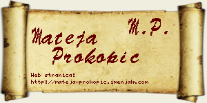 Mateja Prokopić vizit kartica